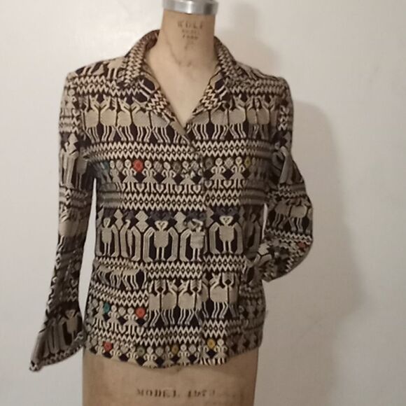 La Regional Hand woven embroided Aztec Blazer - Picture 10 of 10